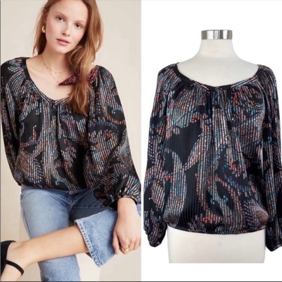 ANTHROPOLOGIE NWT Maeve Madeira Balloon Sleeve Top size S - Picture 1 of 7